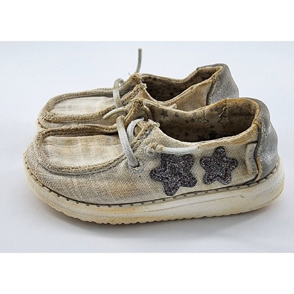 Hey Dude Wendy Toddler Star Silver Slip On Shoes Gray/Silver‎ Size K7